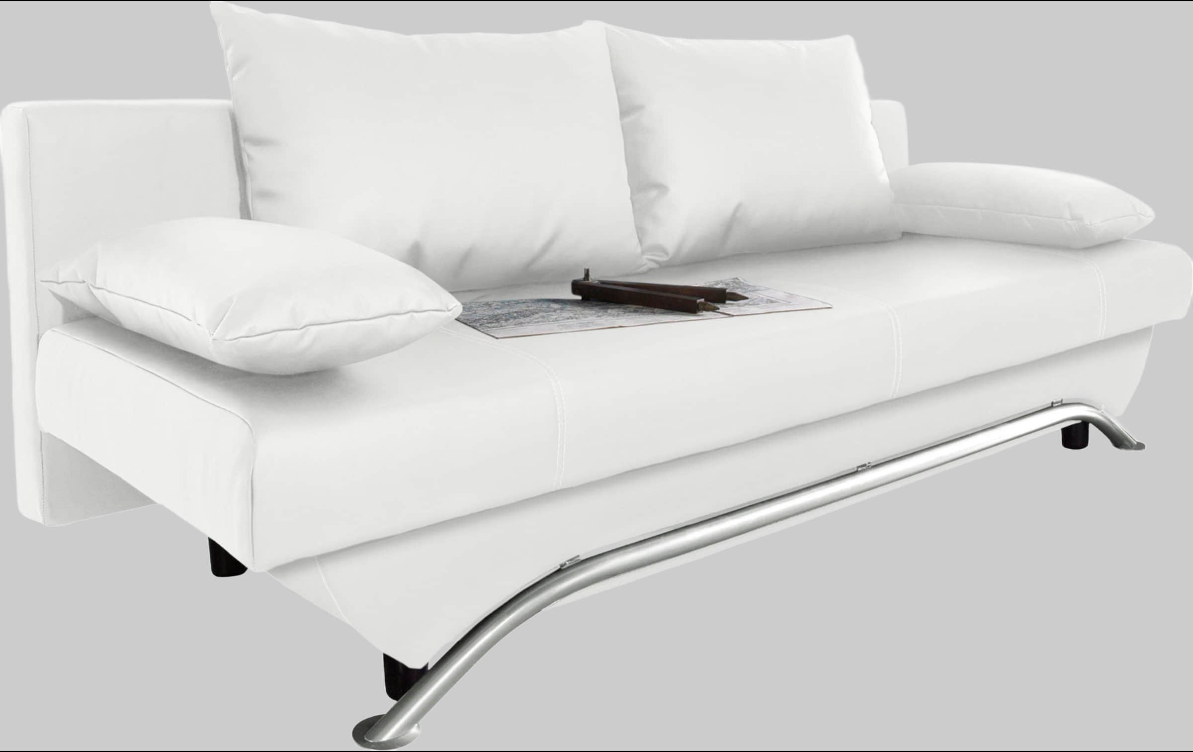 INOSIGN Schlafsofa Alexander N1506 mit Bettfunktion - Samtoptik Dunkelgrau - Boxspringfederung - Inkl. Bettkasten und Zierkissen altweiß Jockenhu00F6fer Gruppe Sofas
