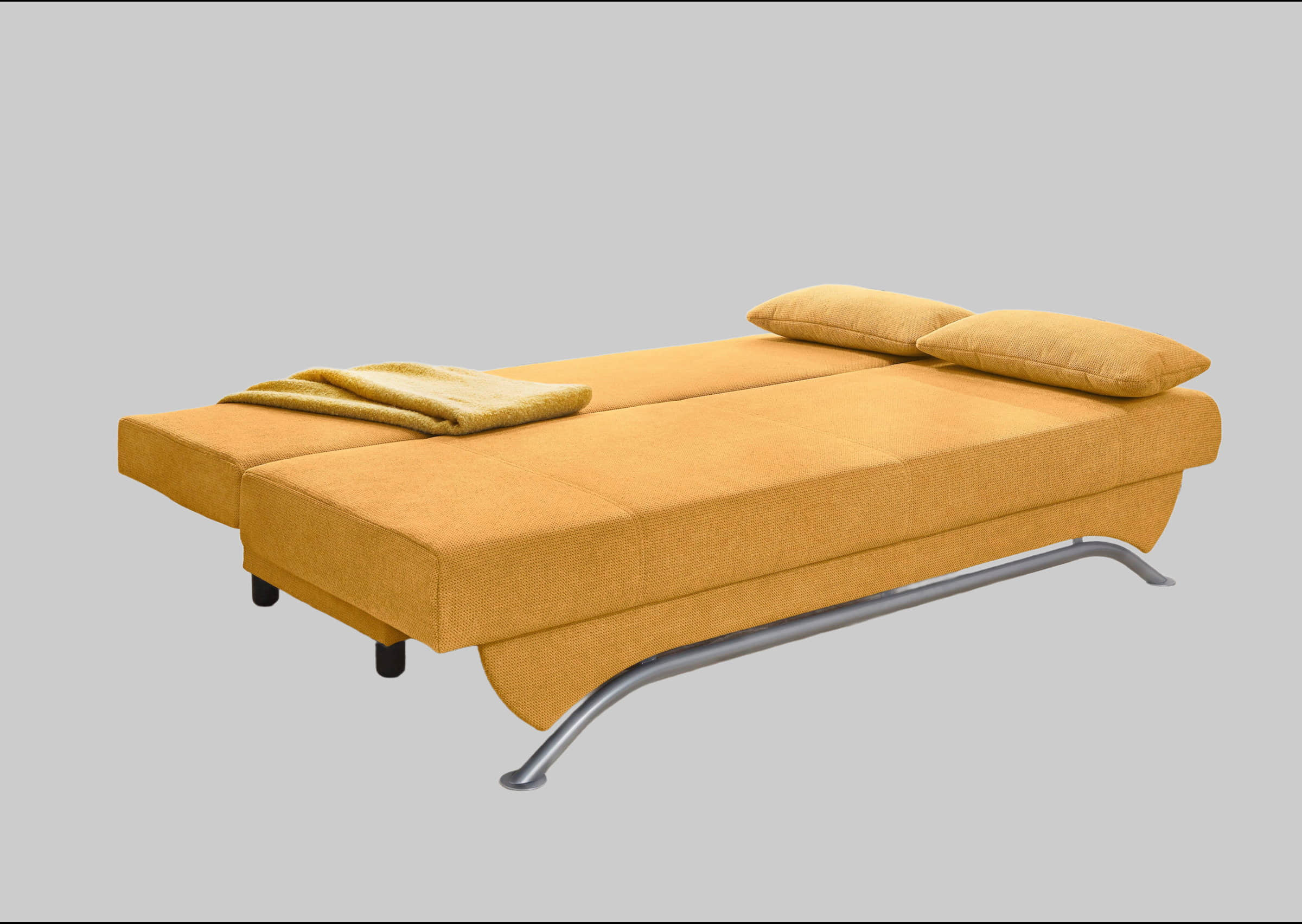 Jockenhu00F6fer Gruppe INOSIGN Schlafsofa Alexander N1506 mit Bettfunktion - Samtoptik Dunkelgrau - Boxspringfederung - Inkl. Bettkasten und Zierkissen curry-gelb Sofas