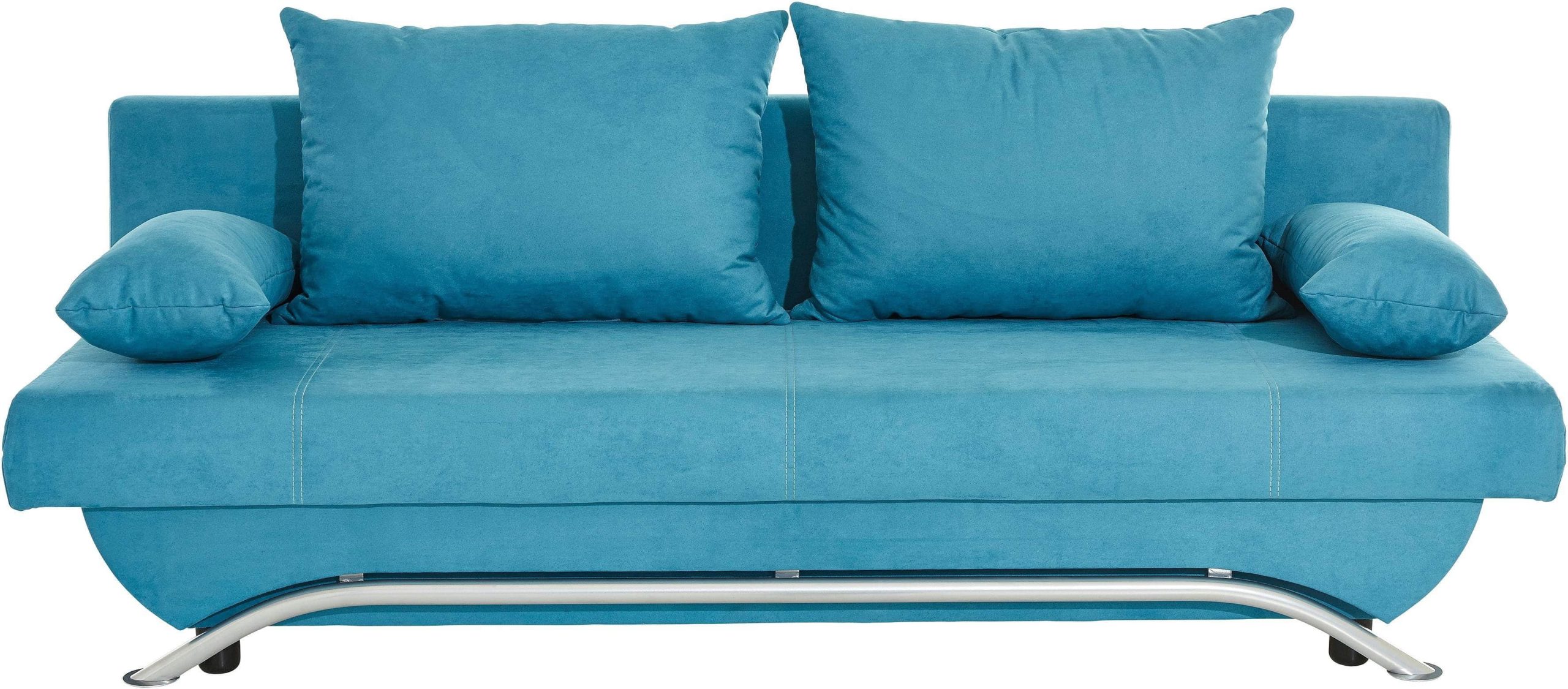 Jockenhu00F6fer Gruppe INOSIGN Schlafsofa Alexander N1506 mit Bettfunktion - Samtoptik Dunkelgrau - Boxspringfederung - Inkl. Bettkasten und Zierkissen petrol Sofas