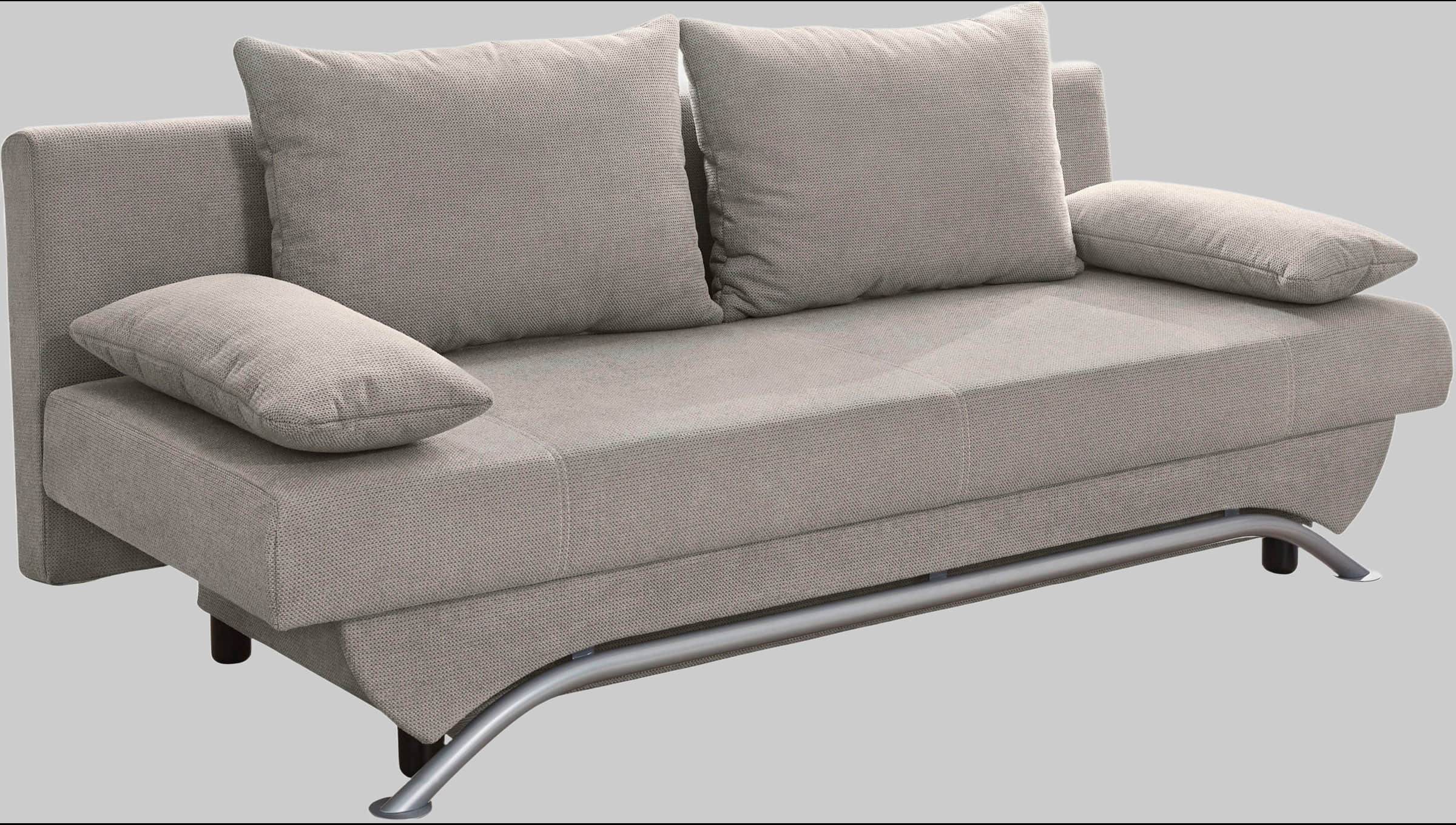 Jockenhu00F6fer Gruppe INOSIGN Schlafsofa Alexander N1506 mit Bettfunktion - Samtoptik Dunkelgrau - Boxspringfederung - Inkl. Bettkasten und Zierkissen hellgrau Sofas