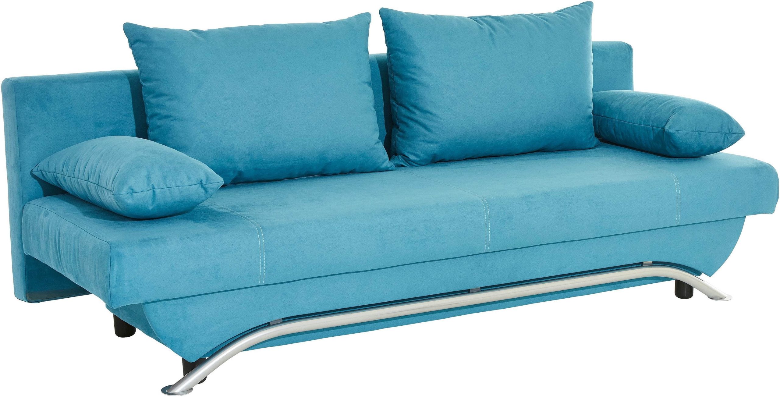 Jockenhu00F6fer Gruppe INOSIGN Schlafsofa Alexander N1506 mit Bettfunktion - Samtoptik Dunkelgrau - Boxspringfederung - Inkl. Bettkasten und Zierkissen petrol Sofas