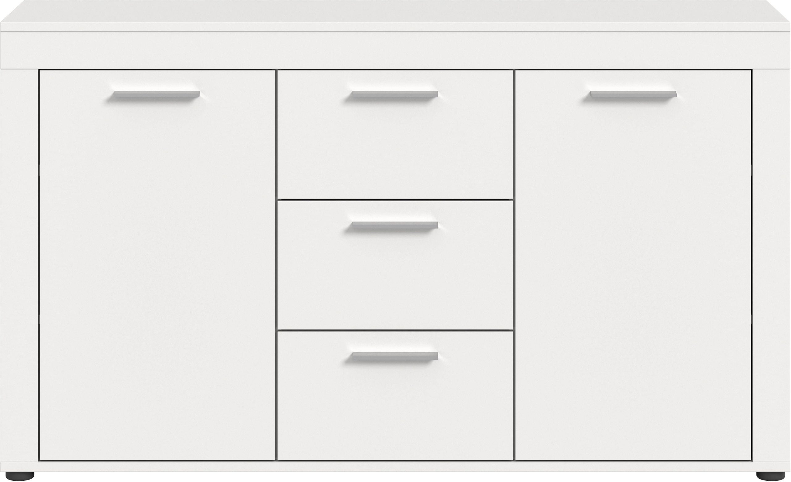 INOSIGN Sideboard »Aosta« 125 cm Breite – Moderner Schrank mit 2 Türen & 3 Schubladen für Wohnzimmer | Elegante Kommode in verschiedenen Farben weiß Kommoden & Sideboards INOSIGN