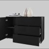 INOSIGN Kommoden & Sideboards INOSIGN Sideboard »PARIS« – Moderne 110 cm grifflose Kommode mit Push-to-open-Funktion & viel Stauraum graphite s