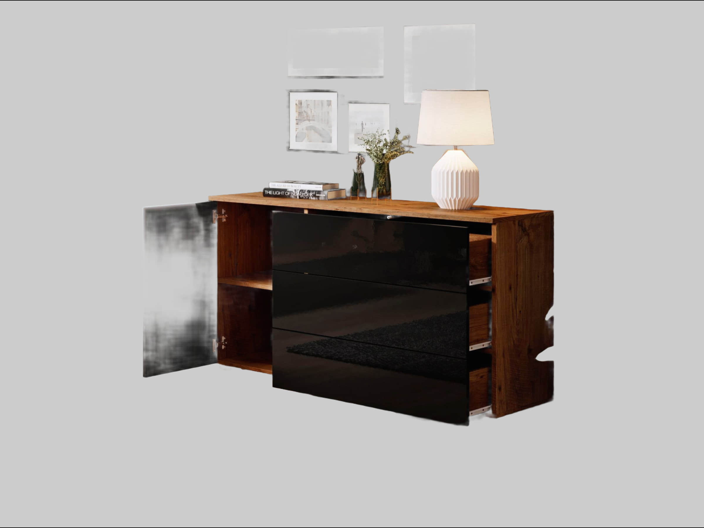INOSIGN Sideboard »PARIS« – Moderne 110 cm grifflose Kommode mit Push-to-open-Funktion & viel Stauraum kastanien INOSIGN Kommoden & Sideboards