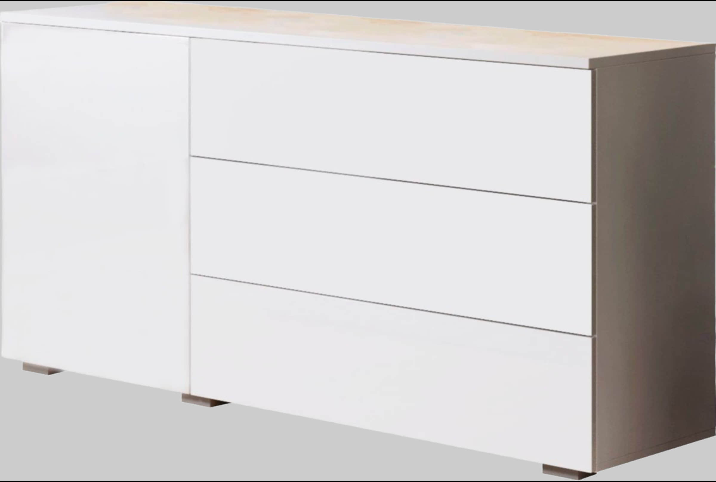 INOSIGN Kommoden & Sideboards INOSIGN Sideboard »PARIS« – Moderne 110 cm grifflose Kommode mit Push-to-open-Funktion & viel Stauraum weiß matt/