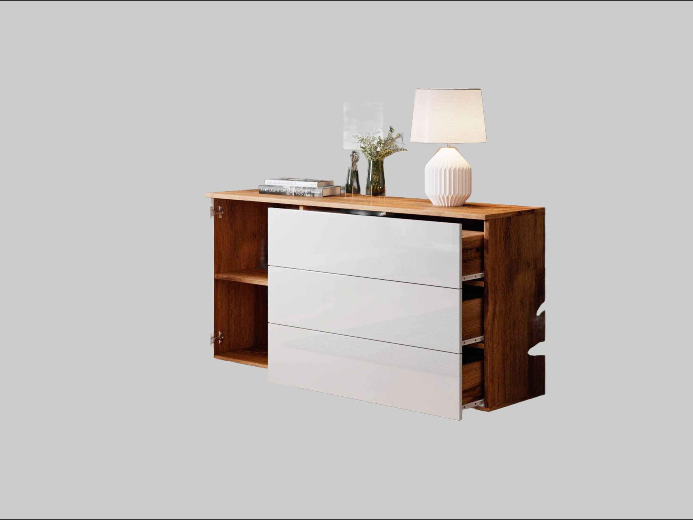 Kommoden & Sideboards INOSIGN INOSIGN Sideboard »PARIS« – Moderne 110 cm grifflose Kommode mit Push-to-open-Funktion & viel Stauraum eichefarbe
