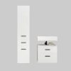 INOSIGN INOSIGN 'Skara' Tall Cabinet - 3 Adjustable Shelves, 38cm Wide x 180cm High, Beige with Black Handles | Modern Storage Solution weiß Kinderzimmer