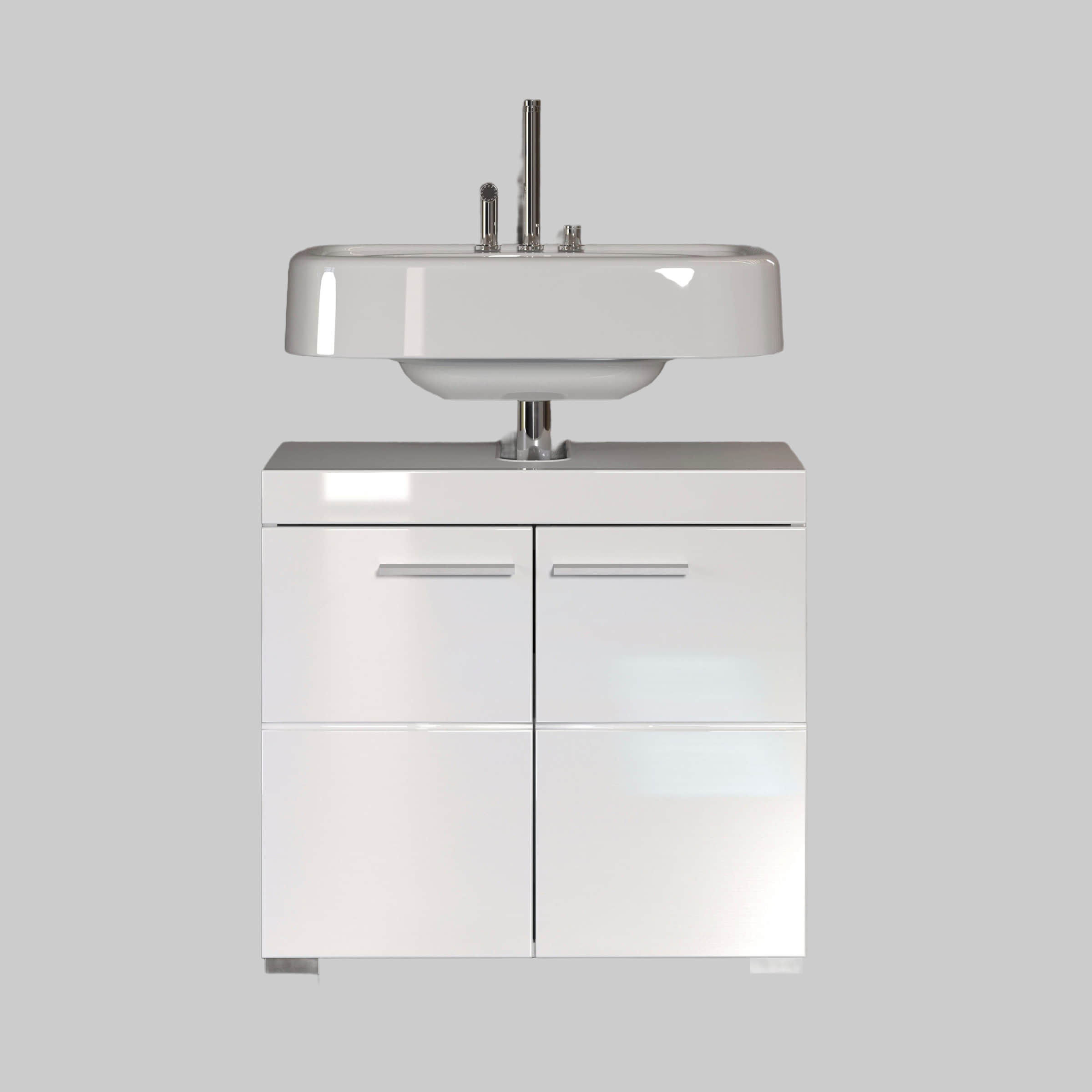 INOSIGN Waschbeckenunterschrank »Avena« mit 2 Türen - 60x34x56 cm - Hochglanzoptik & verstellbaren Fächern für optimalen Stauraum weiß/weiß Schränke INOSIGN