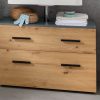 INOSIGN Schränke INOSIGN Waschbeckenunterschrank Skara 80 cm - Moderner Badschrank mit Schubkasten & Klappe, schwarze Griffe, Höhe 55 cm, FSC®-Holzwerkstoff anthrazit/