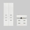Schränke INOSIGN INOSIGN Waschbeckenunterschrank Skara 80 cm - Moderner Badschrank mit Schubkasten & Klappe, schwarze Griffe, Höhe 55 cm, FSC®-Holzwerkstoff weiß