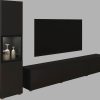 Wohnwände INOSIGN INOSIGN Wohnwand BERLIN I (2-teilig) – Moderne Mediawand 220 cm mit Vitrine & Lowboard | Griffloses Design | Hochwertige Materialien graphite s