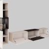 INOSIGN Wohnwände INOSIGN Wohnwand BERLIN I (2-teilig) – Moderne Mediawand 220 cm mit Vitrine & Lowboard | Griffloses Design | Hochwertige Materialien weiß matt