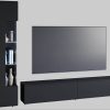 Wohnwände INOSIGN INOSIGN Wohnwand »Kenia« Komplett-Set (2-teilig) mit Eckvitrine & Lowboard - hängend/stehend montierbar in grau oder beige | Hochglanz & Glasfronten graphite s