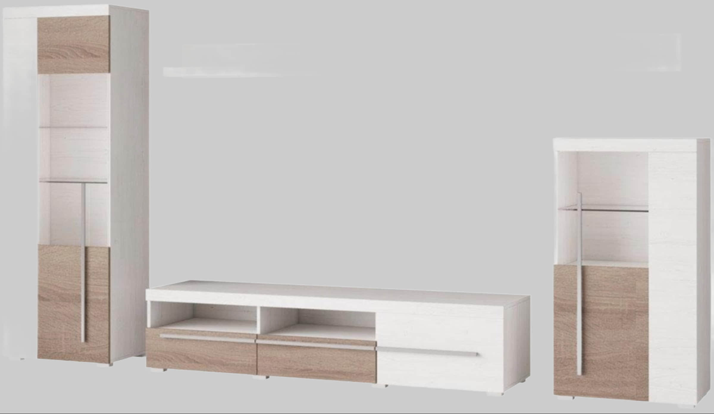 INOSIGN Wohnwände INOSIGN Wohnwand »Roger« 270 cm - Moderne 5-teilige Mediawand mit Glastüren & viel Stauraum | Hochwertige Anbauwand für Wohnzimmer andersen p