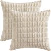 Interior by Hakito Interior by Hakito Premium Dekokissen 2er Set mit Füllkissen – Mosa Design Kissenbezug 60x80cm für Sofa & Bett | Hochwertige Polyesterfüllung Creme Dekoration
