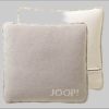 JOOP! Designer Double-Faced Fleece Cushion Cover 50x50cm - Reversible Anthracite/Taupe Pillow Case with Decorative Stitch Feder-Ecru Dekoration JOOP!