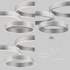JUST LIGHT. Pendelleuchte LILLUTI LED dimmbar 3000K - 3 verstellbare Leuchtringe (30/40/50cm) mit separater Up/Down-Beleuchtung, Fernbedienung, 24W 230V, silber - Warmweiß dimmbar 2700K-5000K JUST LIGHT Lampen