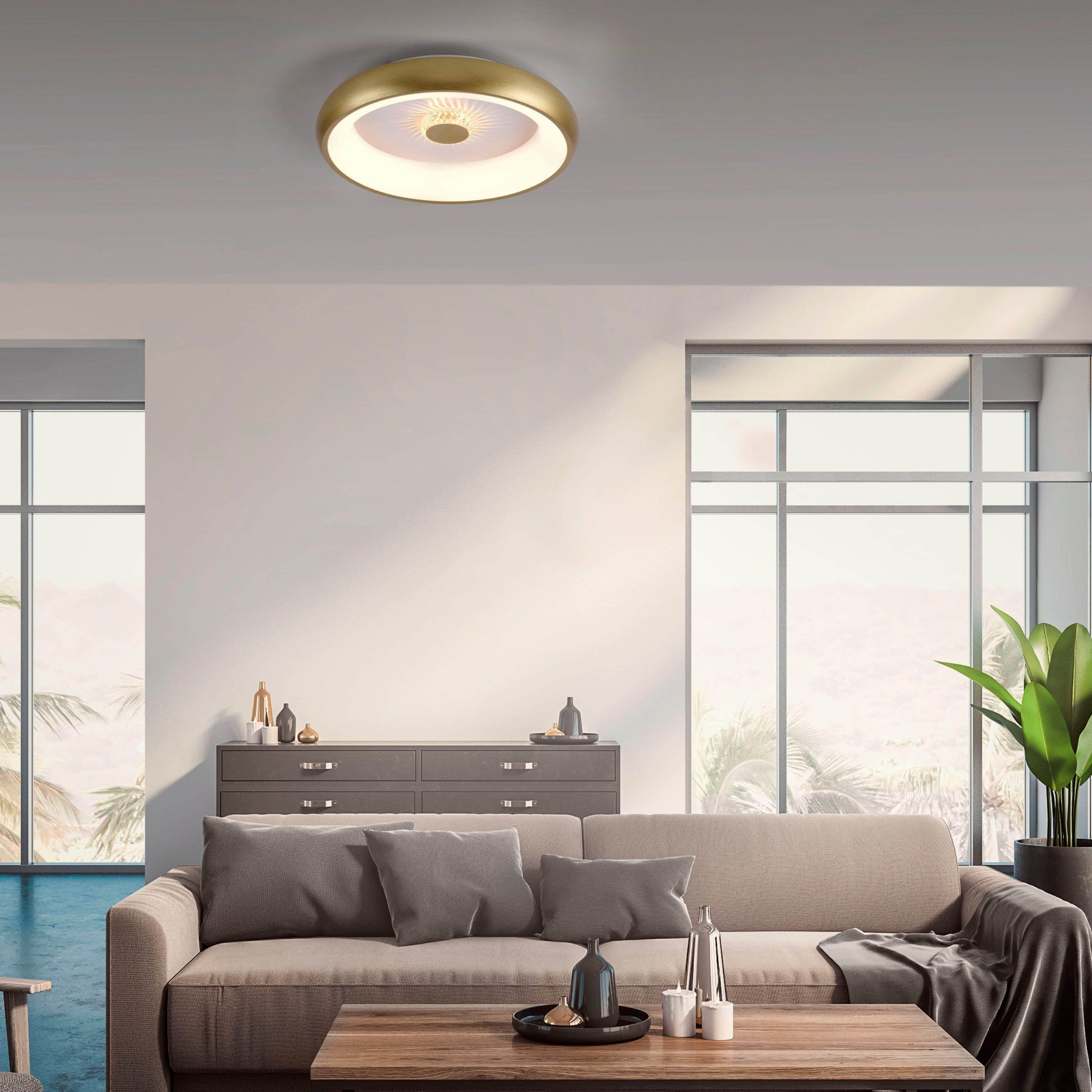 JUST LIGHT VERTIGO 62cm Crystal Effect LED Ceiling Light - Dimmable, CCT Adjustable (2700K-5000K) with Remote Control - Black Finish JUST LIGHT Lampen