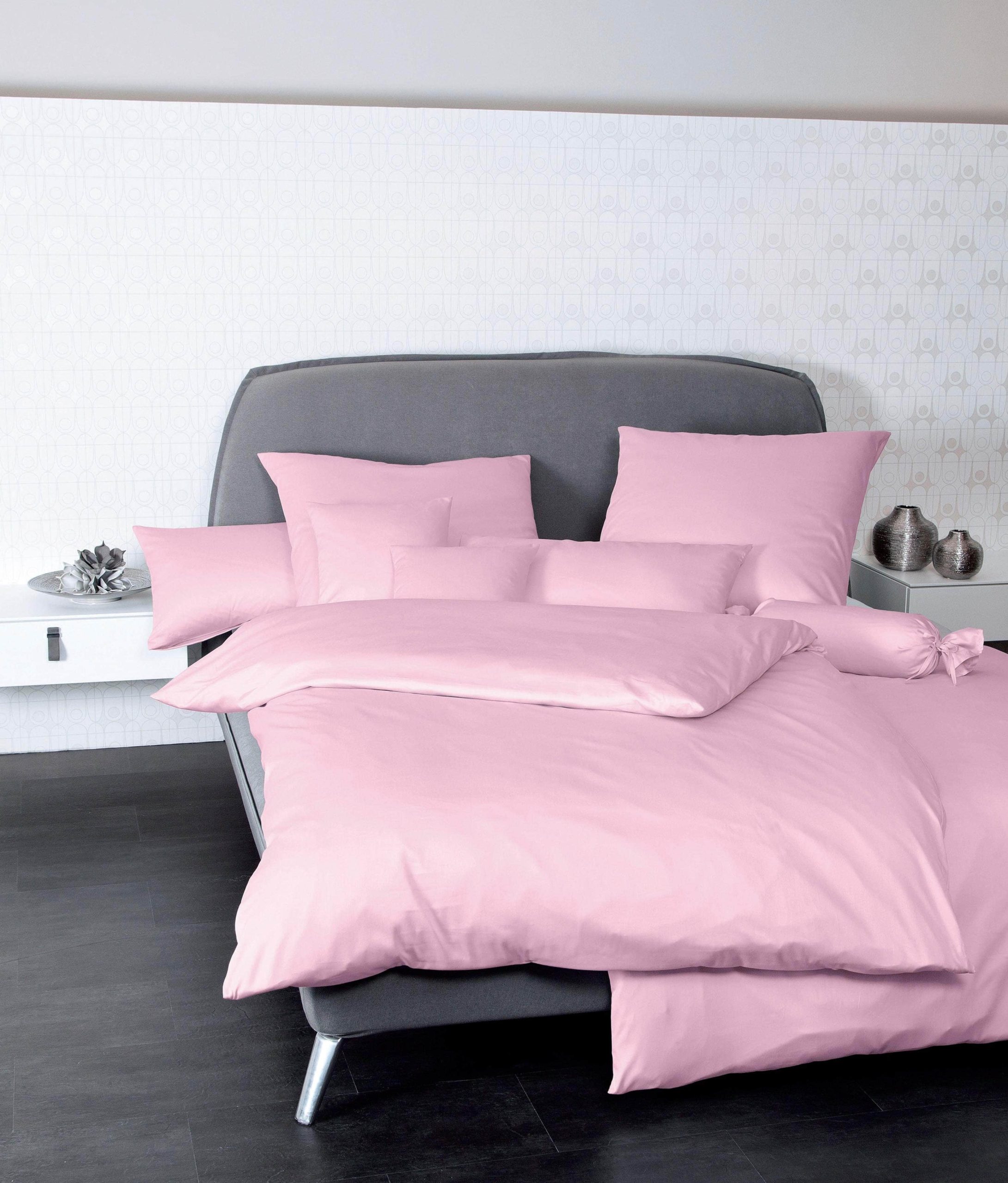 Janine Mako-Satin Kissenbezug Colors | 100% Baumwolle | Seidig glatt | Mit Reißverschluss | Verschiedene Größen & Farben | Atmungsaktiv & hautfreundlich rose Janine Bettwäsche