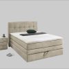 Jockenhu00F6fer Gruppe Betten Jockenhöfer Gruppe Amy Boxspring Bed with Storage Base & Cold Foam Topper - 140cm/180cm Width Options | Velvet/Cord Upholstery greige 426