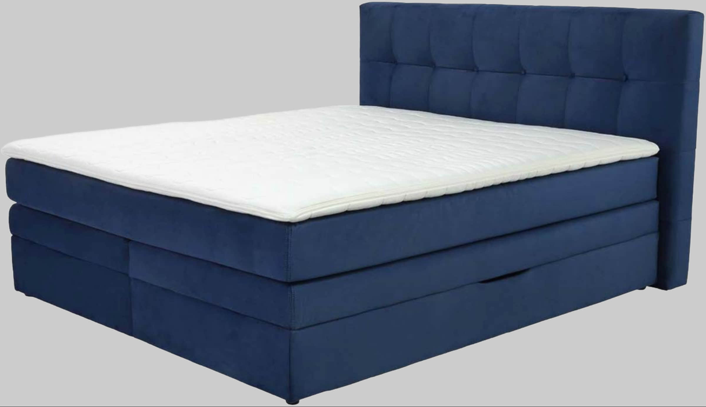 Jockenhu00F6fer Gruppe Jockenhöfer Gruppe Amy Boxspring Bed with Storage Base & Cold Foam Topper - 140cm/180cm Width Options | Velvet/Cord Upholstery blau 341/02 Betten