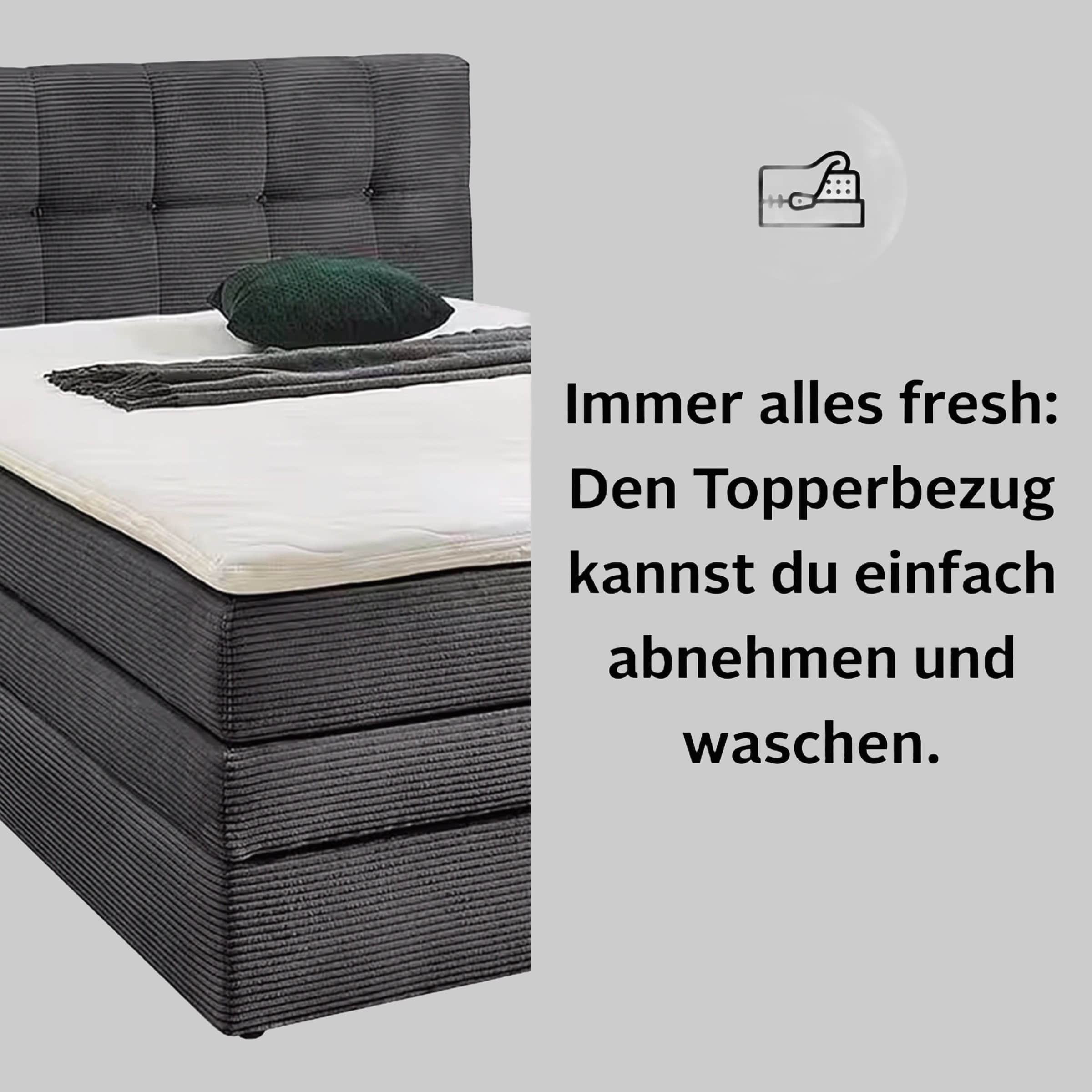 Jockenhu00F6fer Gruppe Betten Jockenhöfer Gruppe Amy Boxspring Bed with Storage Base & Cold Foam Topper - 140cm/180cm Width Options | Velvet/Cord Upholstery beige 426/07
