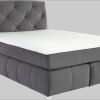 Jockenhöfer Gruppe Boxspringbett Bella – Luxurious Box Spring Bed with Cold Foam Topper & Smoky Glass Stones (140cm & 180cm Widths) grau 372/09 Betten Jockenhu00F6fer Gruppe