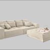 Hocker Jockenhu00F6fer Gruppe Jockenhöfer Gruppe Hocker 'Moldau' XXL (120x120cm) mit Steppungen - Hochwertiger Polsterhocker für Wohnzimmer & Flur beige