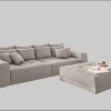 Jockenhu00F6fer Gruppe Hocker Jockenhöfer Gruppe Hocker 'Moldau' XXL (120x120cm) mit Steppungen - Hochwertiger Polsterhocker für Wohnzimmer & Flur mittlegrau