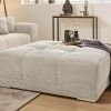 Hocker Jockenhu00F6fer Gruppe Jockenhöfer Gruppe Hocker 'Moldau' XXL (120x120cm) mit Steppungen - Hochwertiger Polsterhocker für Wohnzimmer & Flur grau-beige