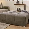 Jockenhu00F6fer Gruppe Hocker Jockenhöfer Gruppe Hocker 'Moldau' XXL (120x120cm) mit Steppungen - Hochwertiger Polsterhocker für Wohnzimmer & Flur taupe