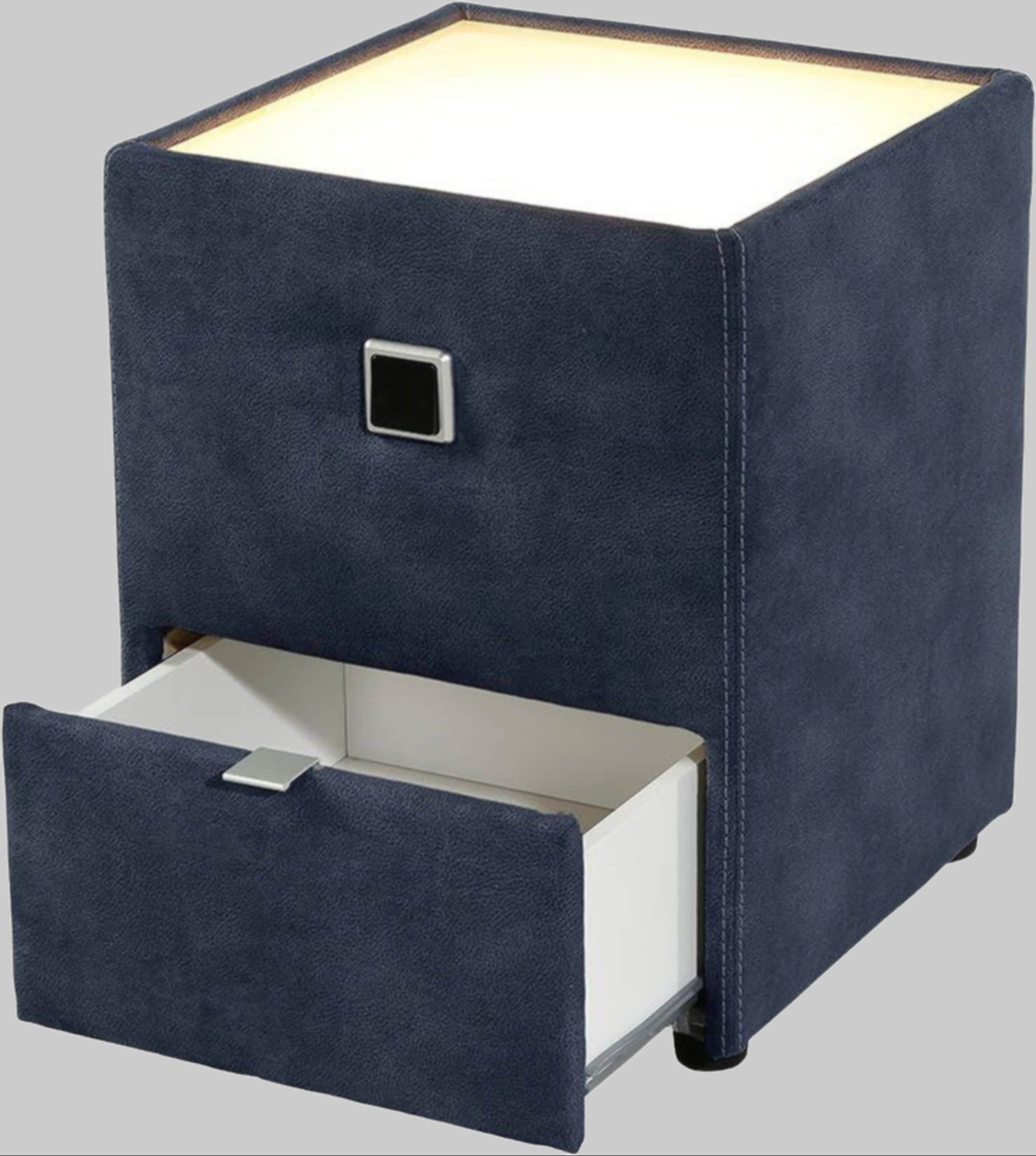 Jockenhu00F6fer Gruppe Kommoden & Sideboards Jockenhöfer Gruppe Nachtkonsole »Lancy« mit LED-Beleuchtung - Moderner Nachttisch mit Schublade & dimmbarem Licht dunkelblau