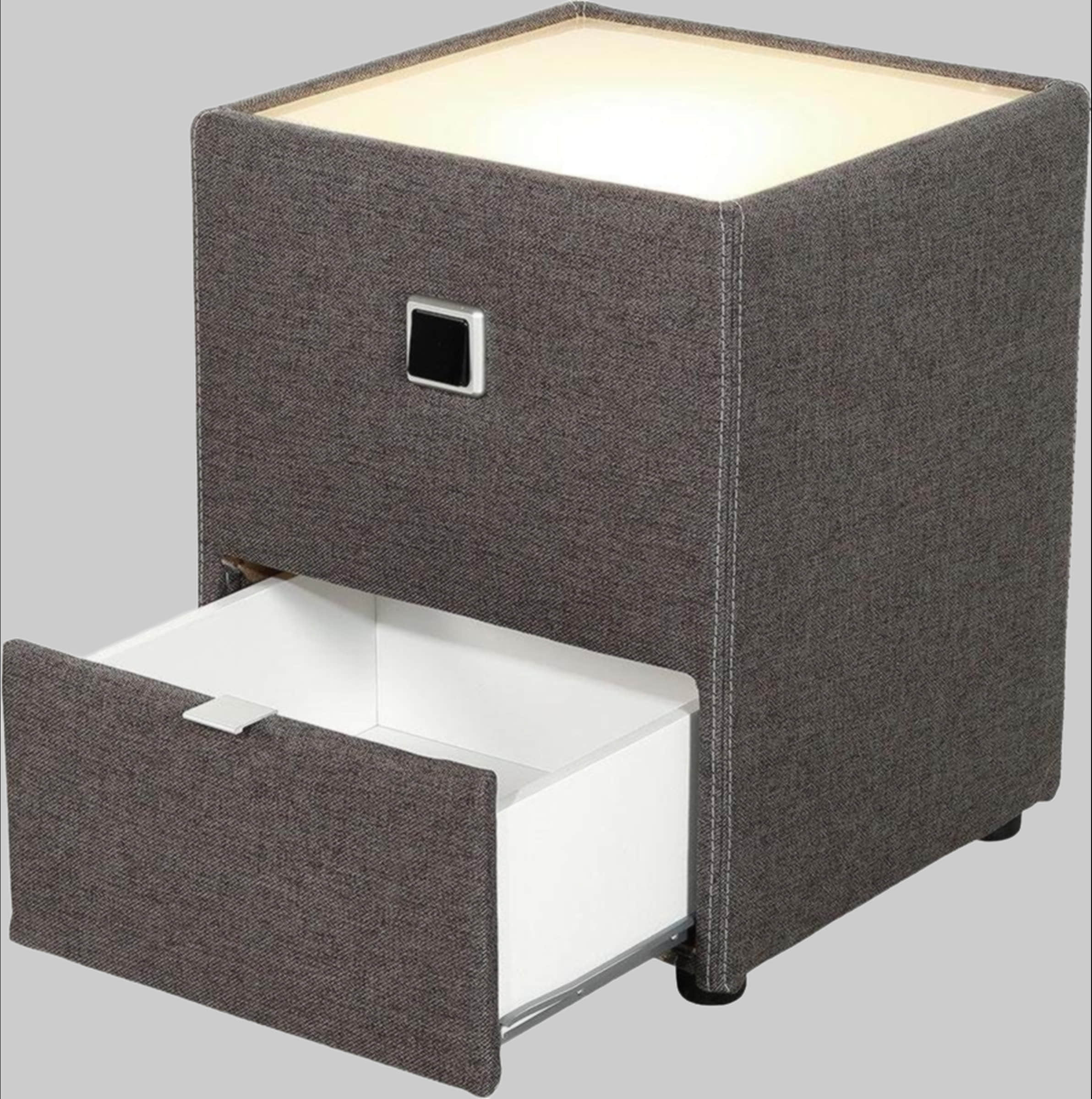 Kommoden & Sideboards Jockenhu00F6fer Gruppe Jockenhöfer Gruppe Nachtkonsole »Lancy« mit LED-Beleuchtung - Moderner Nachttisch mit Schublade & dimmbarem Licht dunkelgrau