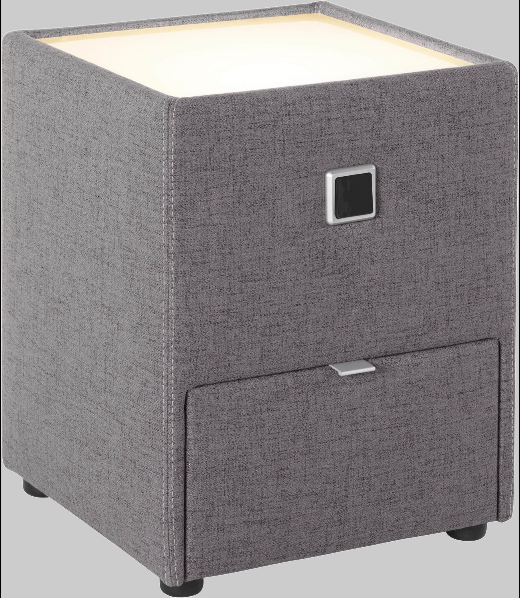 Jockenhu00F6fer Gruppe Jockenhöfer Gruppe Nachtkonsole »Lancy« mit LED-Beleuchtung - Moderner Nachttisch mit Schublade & dimmbarem Licht dunkelgrau Kommoden & Sideboards