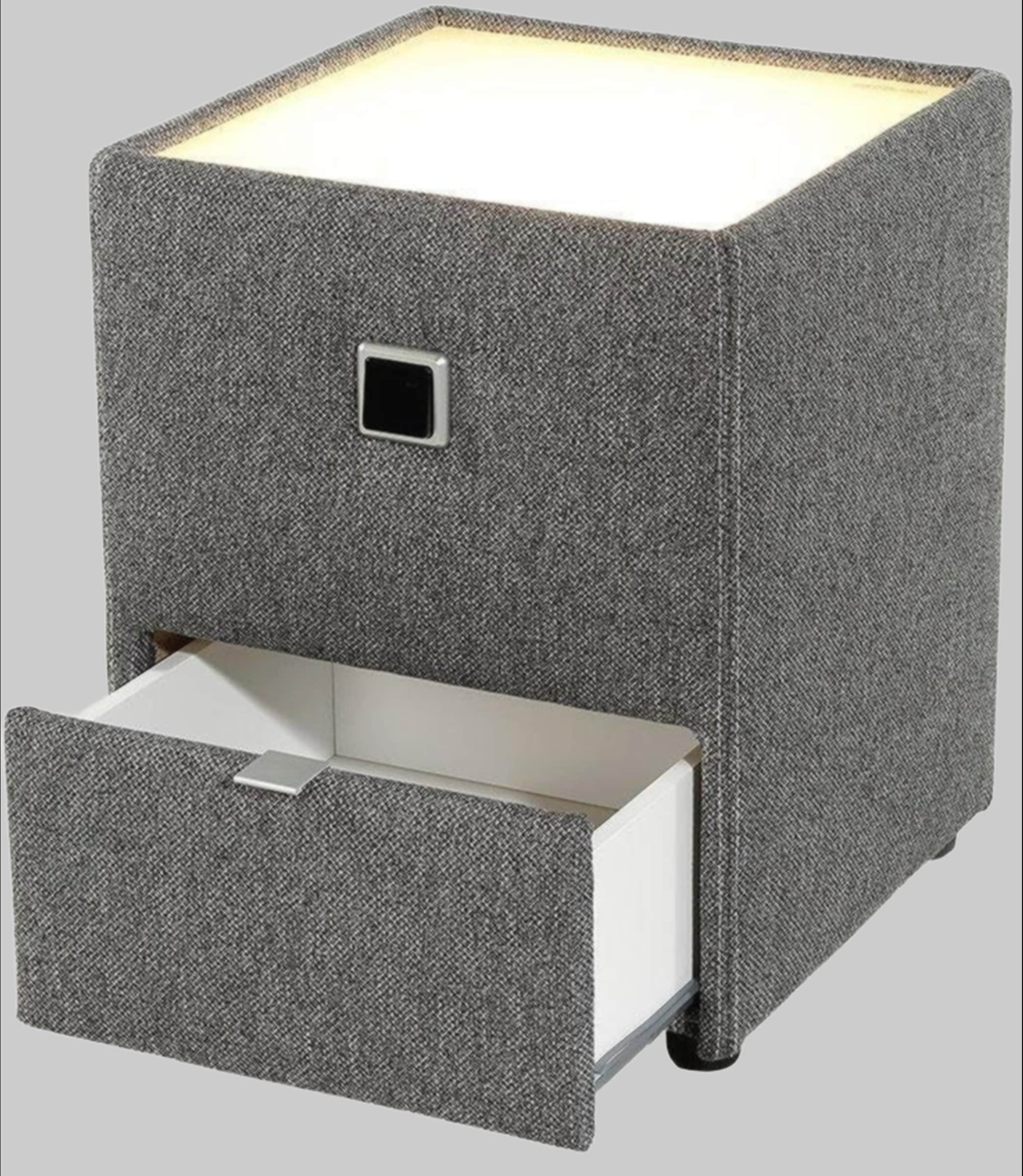 Jockenhu00F6fer Gruppe Kommoden & Sideboards Jockenhöfer Gruppe Nachtkonsole »Lancy« mit LED-Beleuchtung - Moderner Nachttisch mit Schublade & dimmbarem Licht dunkelgrau