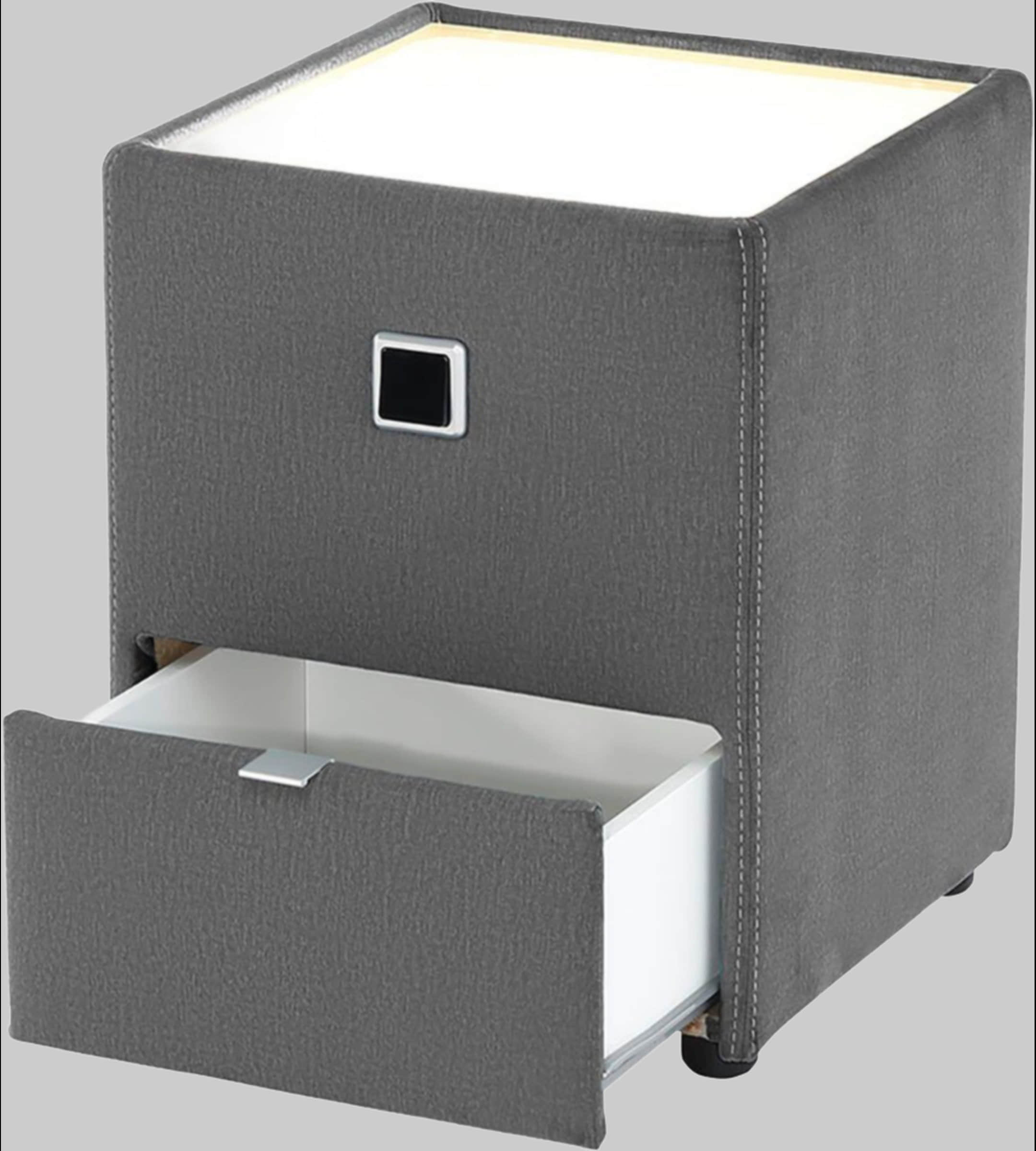 Kommoden & Sideboards Jockenhu00F6fer Gruppe Jockenhöfer Gruppe Nachtkonsole »Lancy« mit LED-Beleuchtung - Moderner Nachttisch mit Schublade & dimmbarem Licht grau 341/09