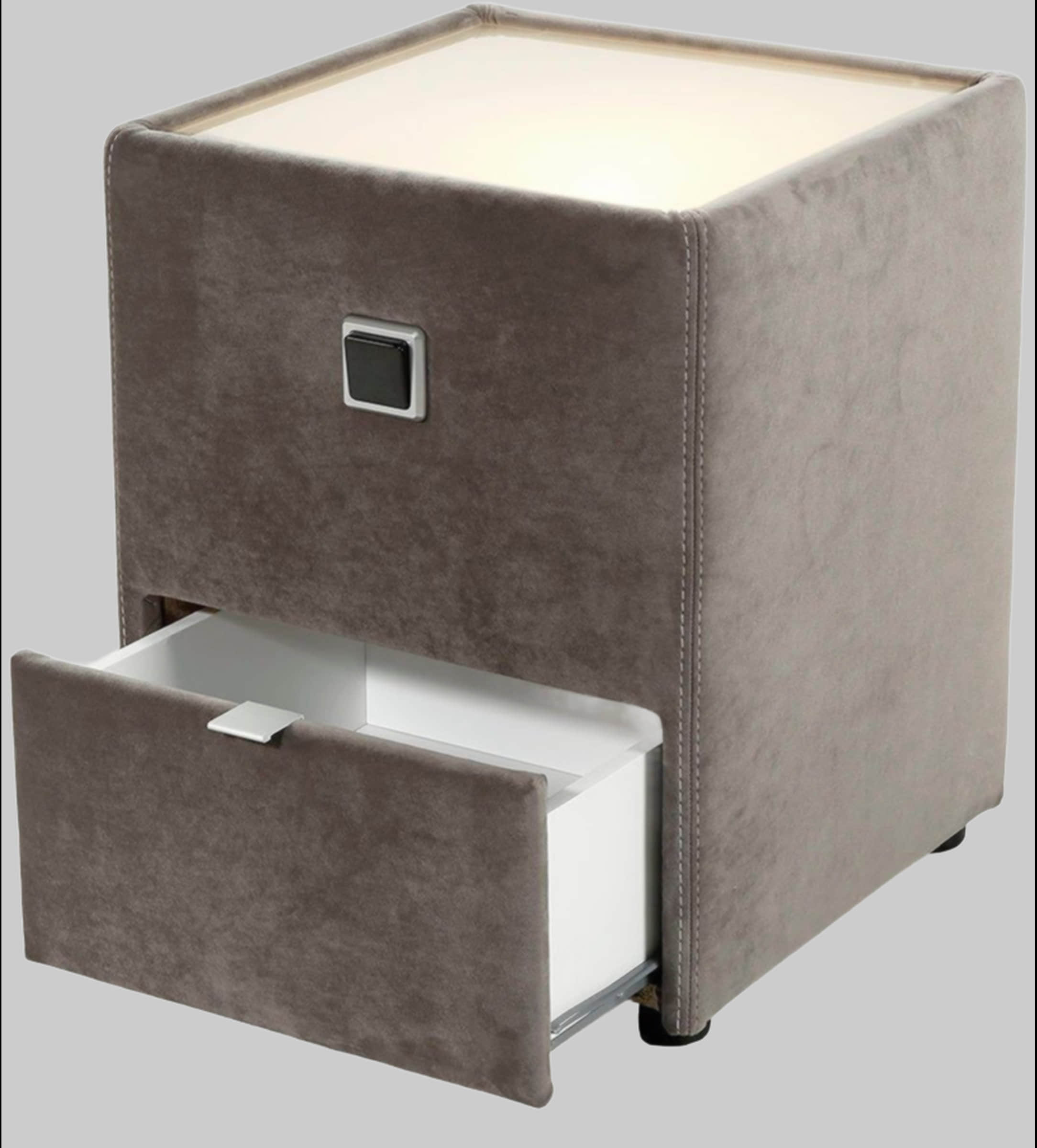 Kommoden & Sideboards Jockenhu00F6fer Gruppe Jockenhöfer Gruppe Nachtkonsole »Lancy« mit LED-Beleuchtung - Moderner Nachttisch mit Schublade & dimmbarem Licht grau 372/09