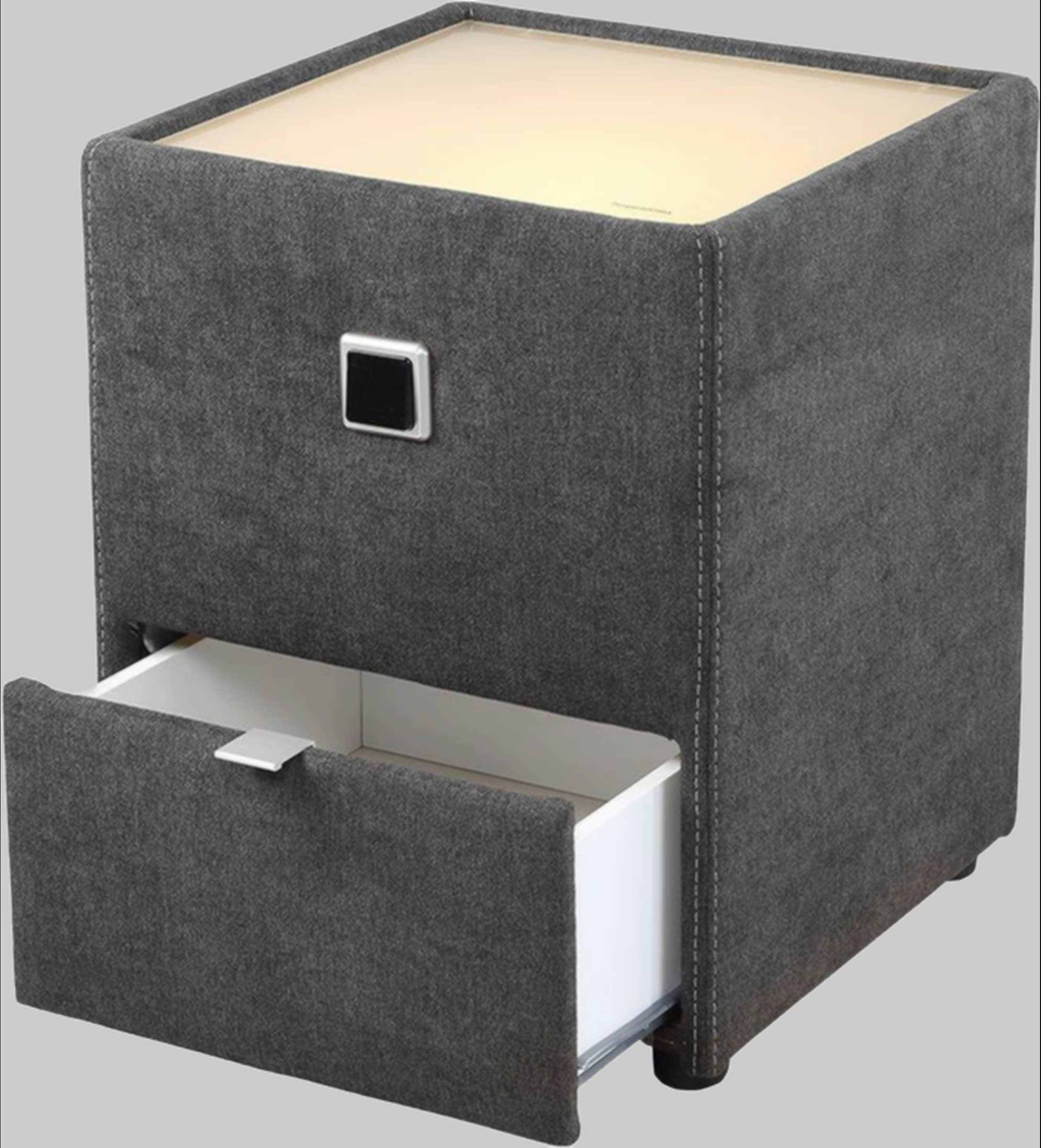 Jockenhu00F6fer Gruppe Jockenhöfer Gruppe Nachtkonsole »Lancy« mit LED-Beleuchtung - Moderner Nachttisch mit Schublade & dimmbarem Licht grau 485/09 Kommoden & Sideboards