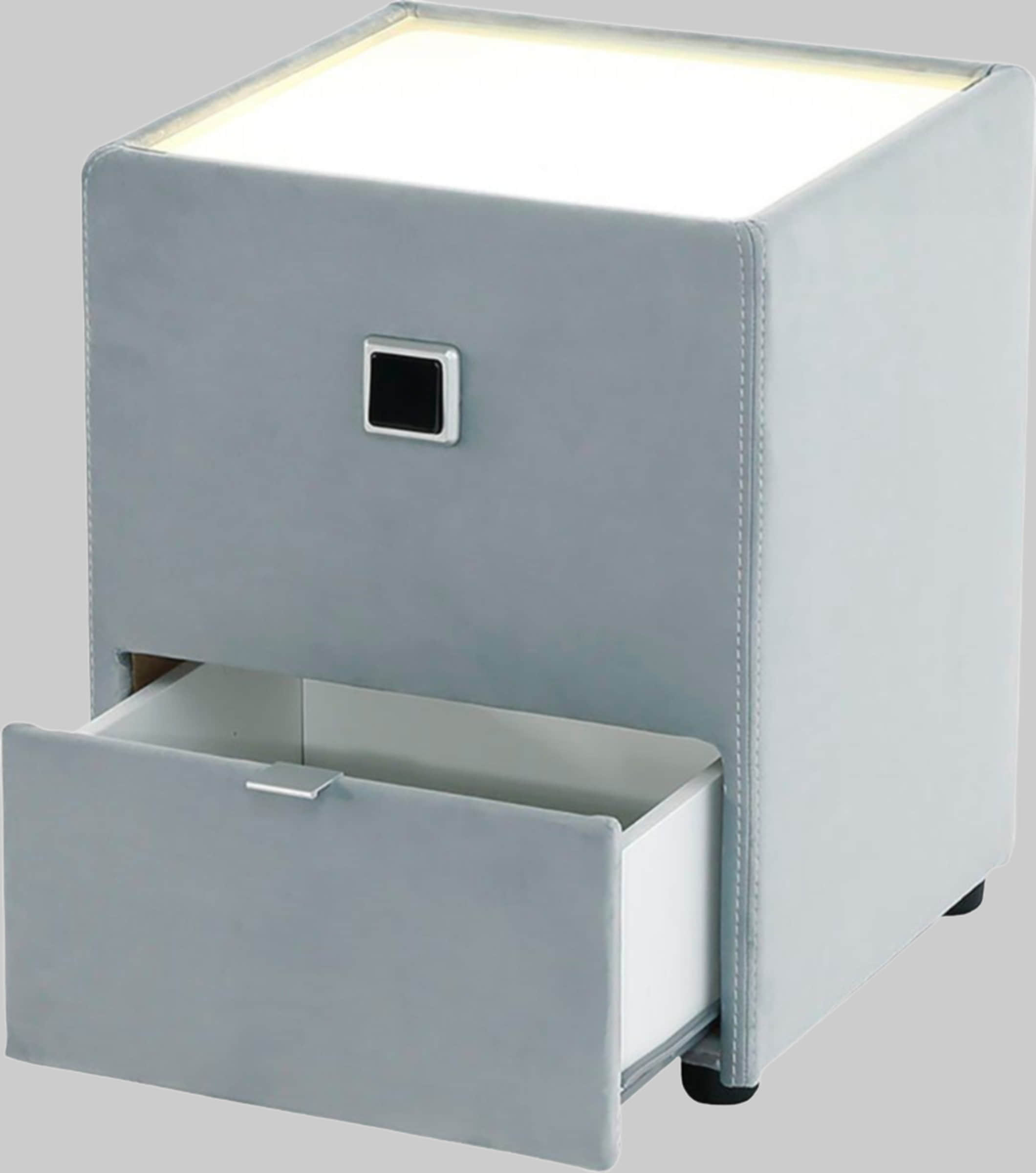 Jockenhöfer Gruppe Nachtkonsole »Lancy« mit LED-Beleuchtung - Moderner Nachttisch mit Schublade & dimmbarem Licht hellblau 3 Jockenhu00F6fer Gruppe Kommoden & Sideboards