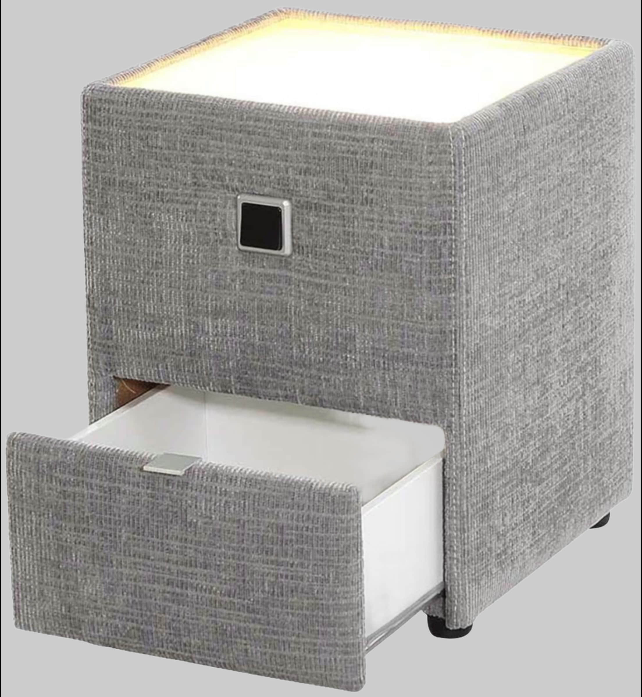 Jockenhöfer Gruppe Nachtkonsole »Lancy« mit LED-Beleuchtung - Moderner Nachttisch mit Schublade & dimmbarem Licht hellgrau 3 Jockenhu00F6fer Gruppe Kommoden & Sideboards