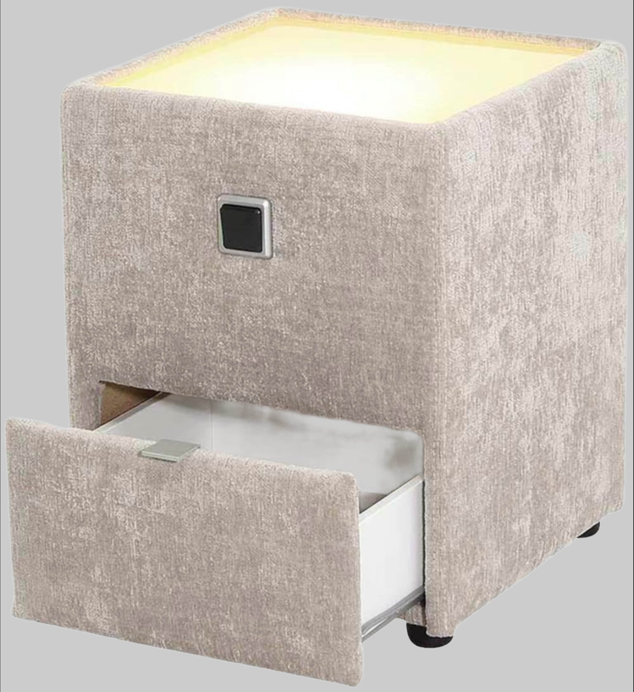 Jockenhöfer Gruppe Nachtkonsole »Lancy« mit LED-Beleuchtung - Moderner Nachttisch mit Schublade & dimmbarem Licht beige-grau Jockenhu00F6fer Gruppe Kommoden & Sideboards