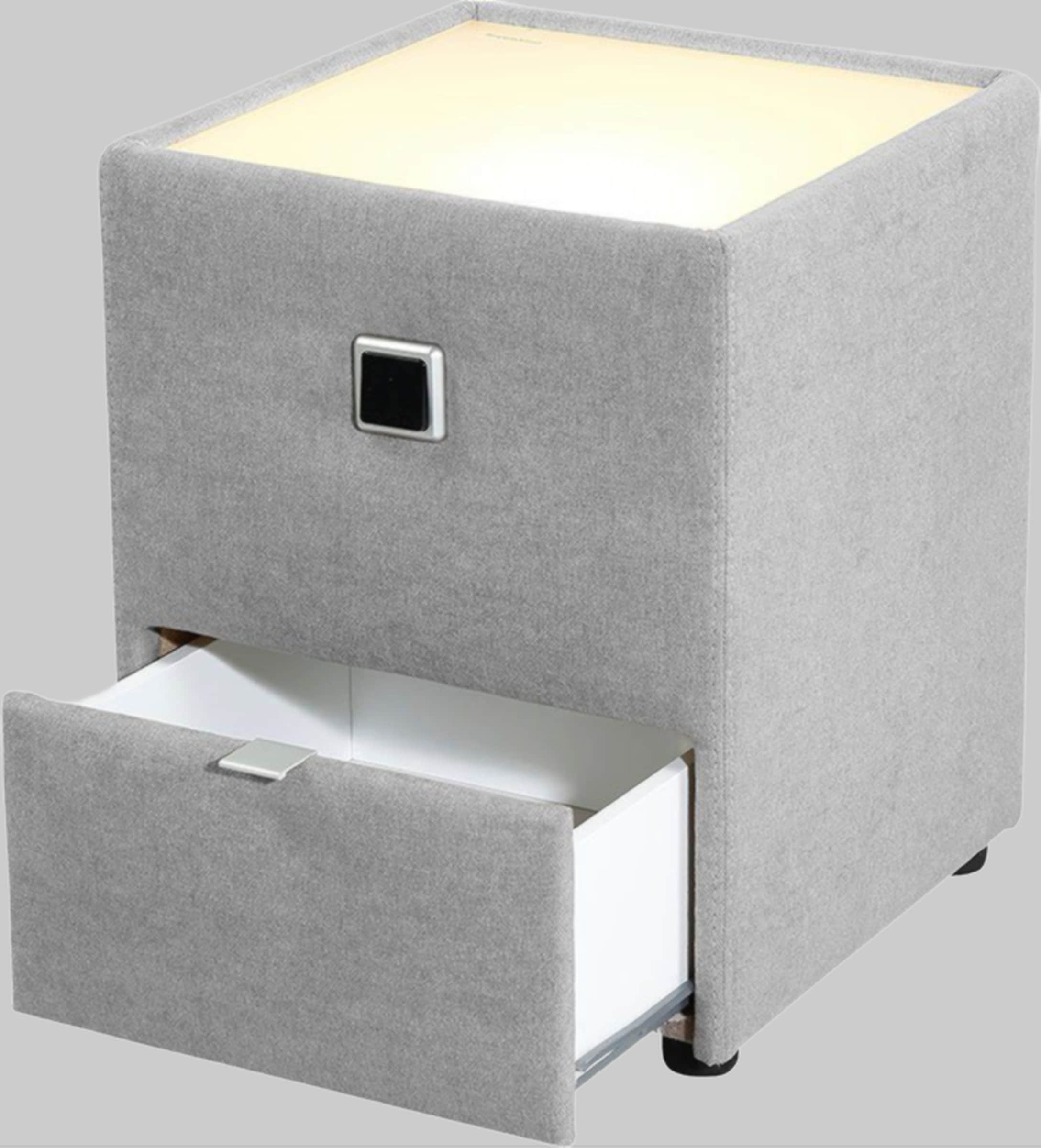 Jockenhu00F6fer Gruppe Jockenhöfer Gruppe Nachtkonsole »Lancy« mit LED-Beleuchtung - Moderner Nachttisch mit Schublade & dimmbarem Licht hellgrau 4 Kommoden & Sideboards