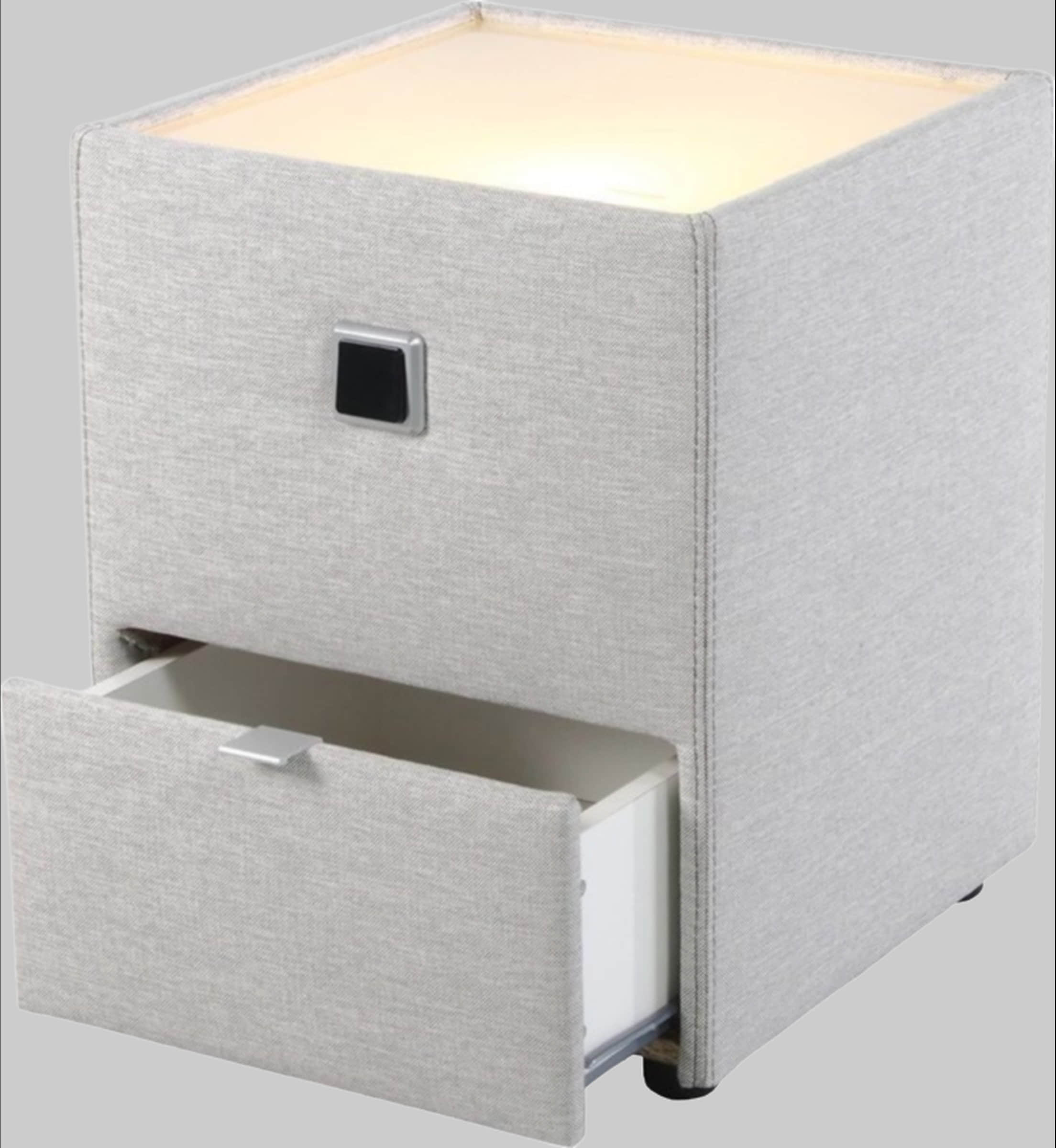 Kommoden & Sideboards Jockenhu00F6fer Gruppe Jockenhöfer Gruppe Nachtkonsole »Lancy« mit LED-Beleuchtung - Moderner Nachttisch mit Schublade & dimmbarem Licht beige/grau