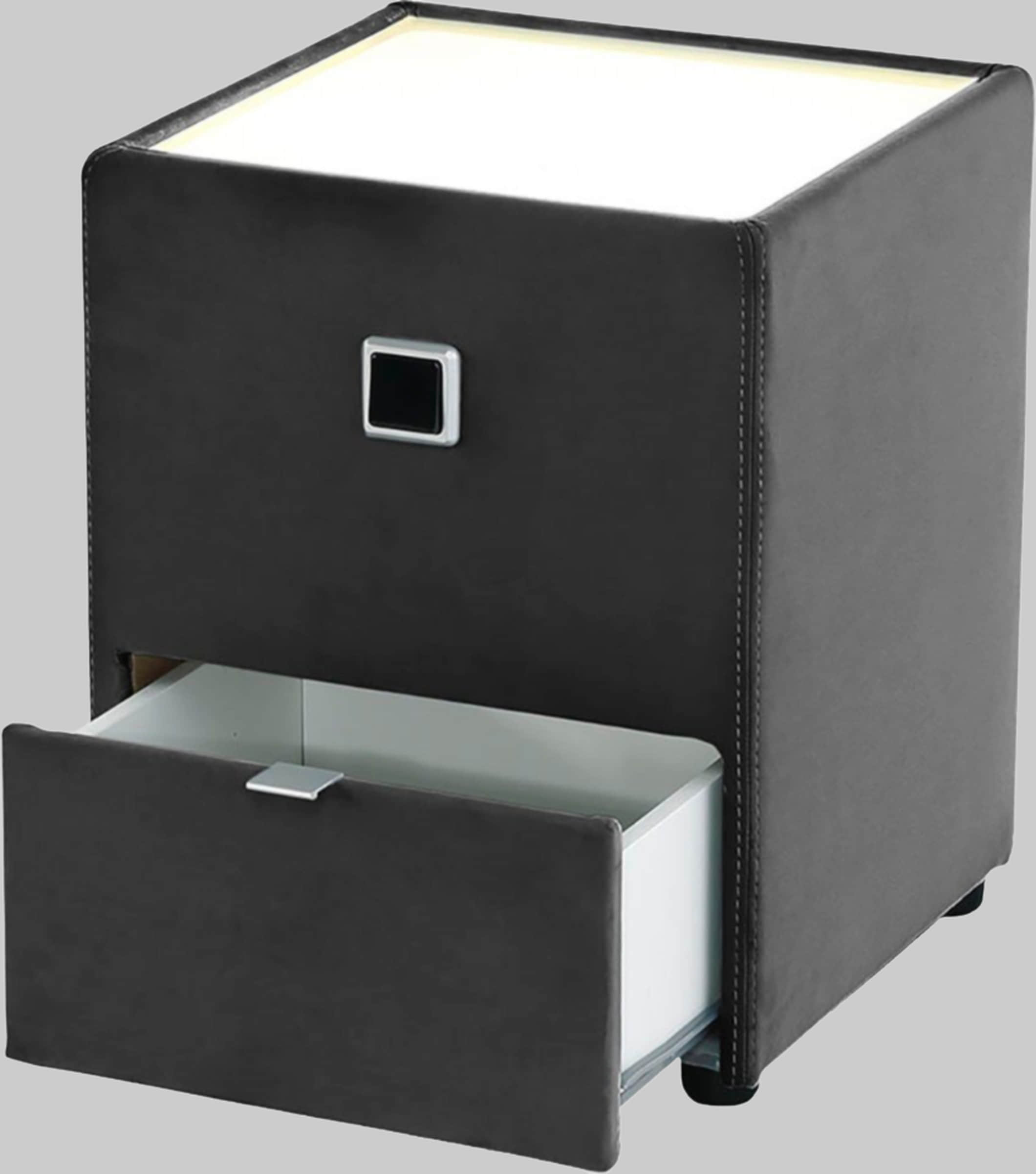 Jockenhöfer Gruppe Nachtkonsole »Lancy« mit LED-Beleuchtung - Moderner Nachttisch mit Schublade & dimmbarem Licht schwarz 35 Jockenhu00F6fer Gruppe Kommoden & Sideboards