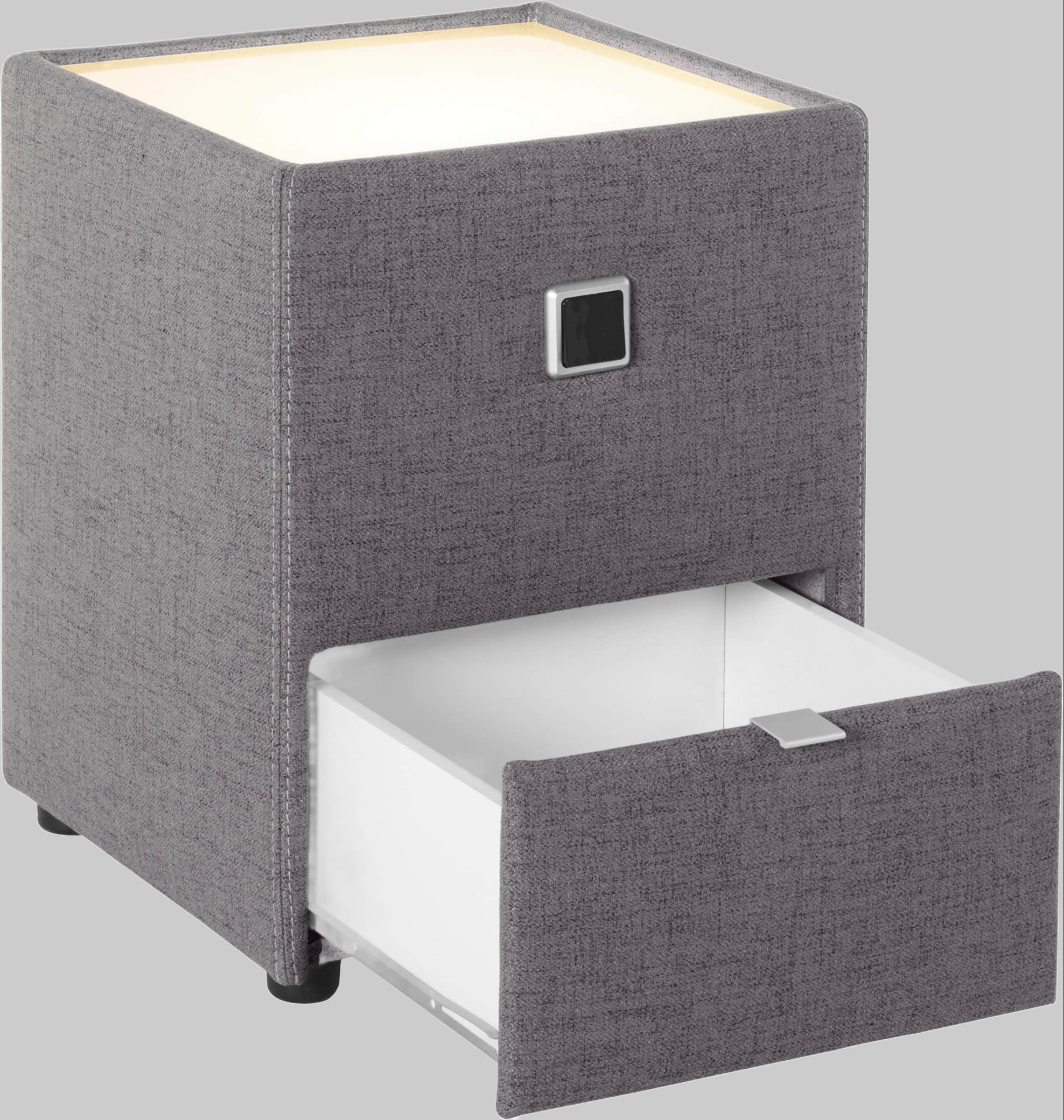 Jockenhu00F6fer Gruppe Jockenhöfer Gruppe Nachtkonsole »Lancy« mit LED-Beleuchtung - Moderner Nachttisch mit Schublade & dimmbarem Licht dunkelgrau Kommoden & Sideboards