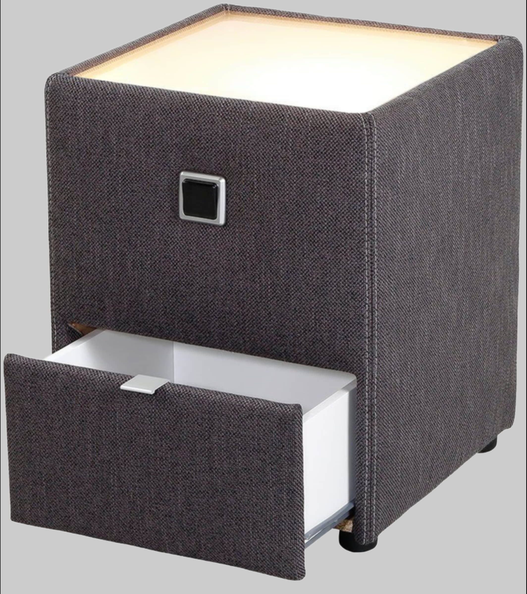 Kommoden & Sideboards Jockenhu00F6fer Gruppe Jockenhöfer Gruppe Nachtkonsole »Lancy« mit LED-Beleuchtung - Moderner Nachttisch mit Schublade & dimmbarem Licht dunkelgrau