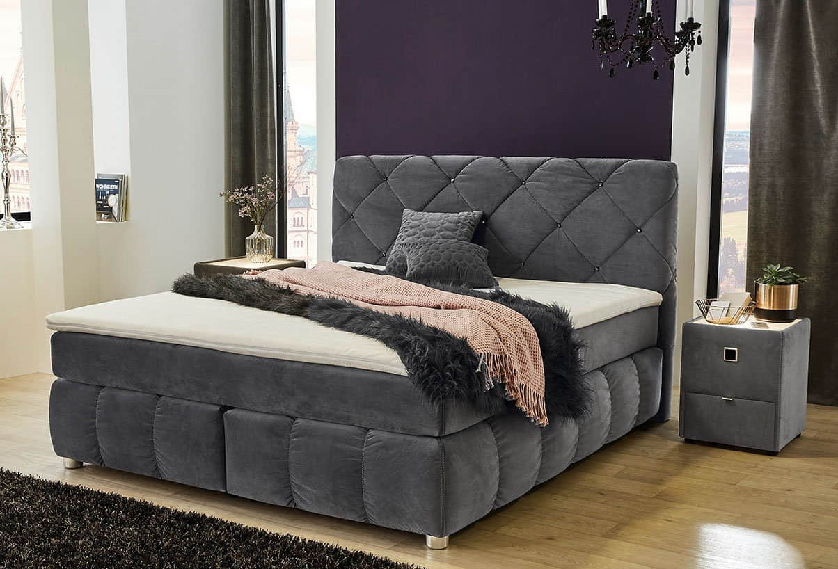 Kommoden & Sideboards Jockenhu00F6fer Gruppe Jockenhöfer Gruppe Nachtkonsole »Lancy« mit LED-Beleuchtung - Moderner Nachttisch mit Schublade & dimmbarem Licht grau 372/09