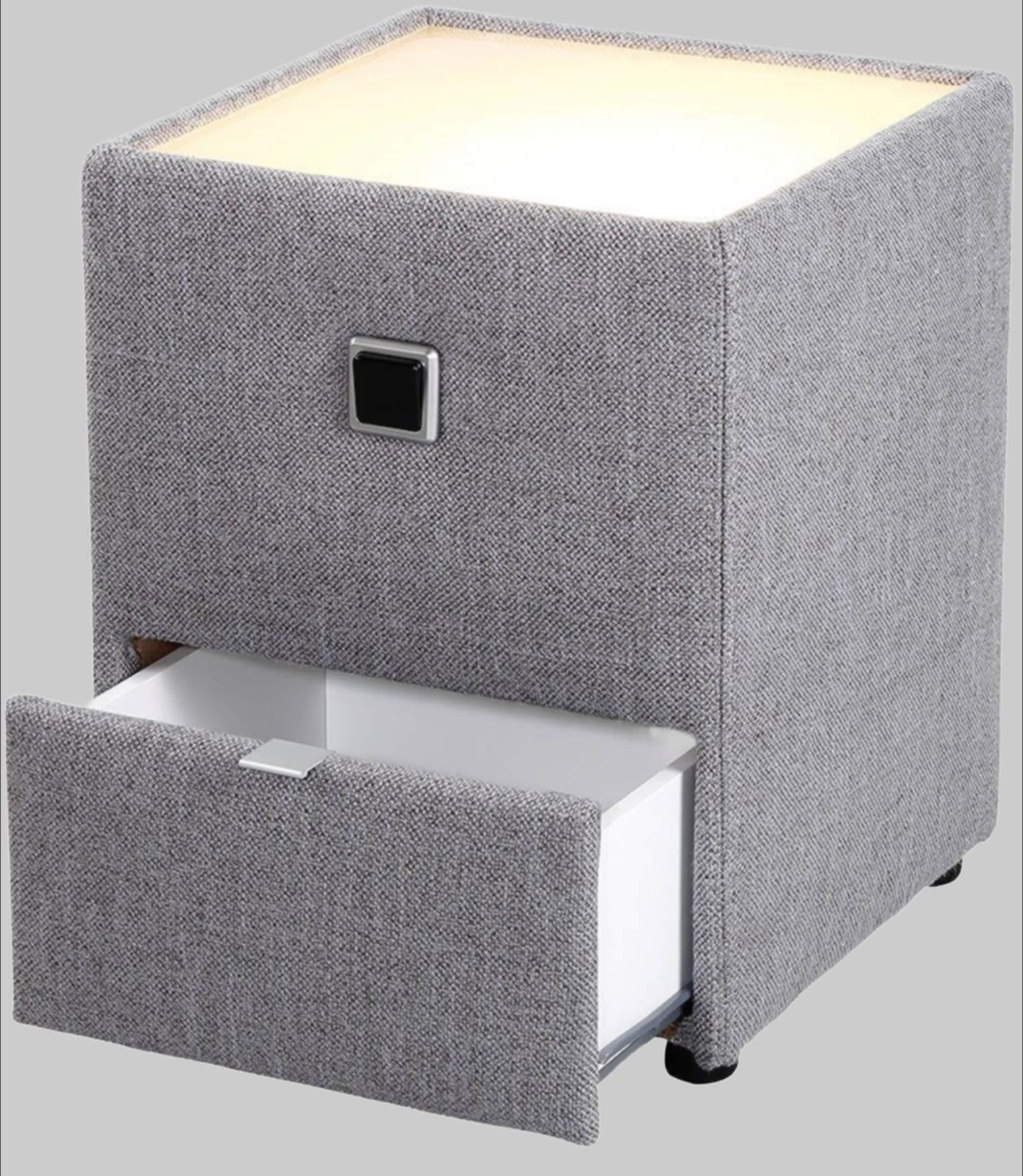 Jockenhu00F6fer Gruppe Jockenhöfer Gruppe Nachtkonsole »Lancy« mit LED-Beleuchtung - Moderner Nachttisch mit Schublade & dimmbarem Licht grau 474/19 Kommoden & Sideboards