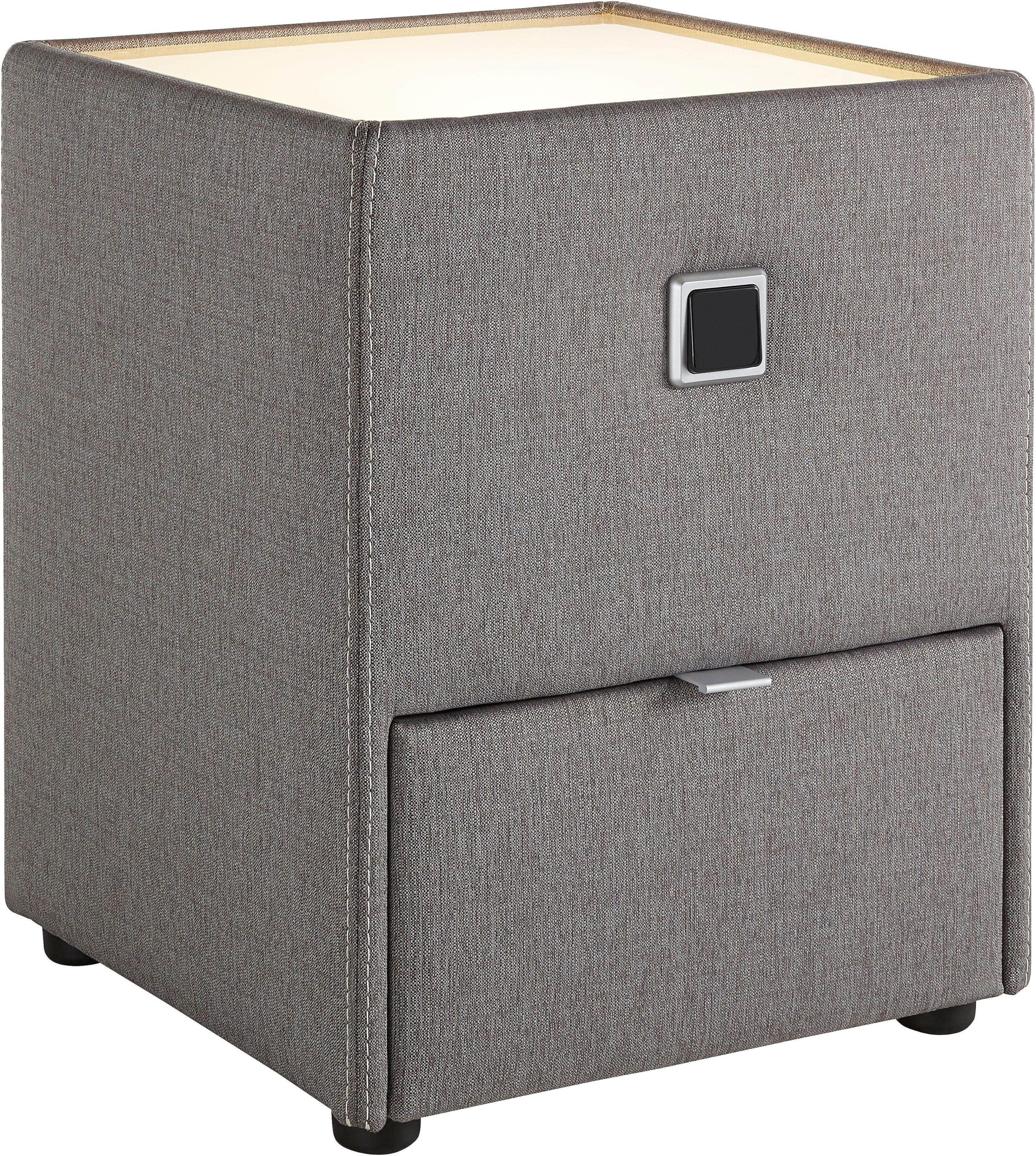 Jockenhu00F6fer Gruppe Jockenhöfer Gruppe Nachtkonsole »Lancy« mit LED-Beleuchtung - Moderner Nachttisch mit Schublade & dimmbarem Licht grau/braun Kommoden & Sideboards