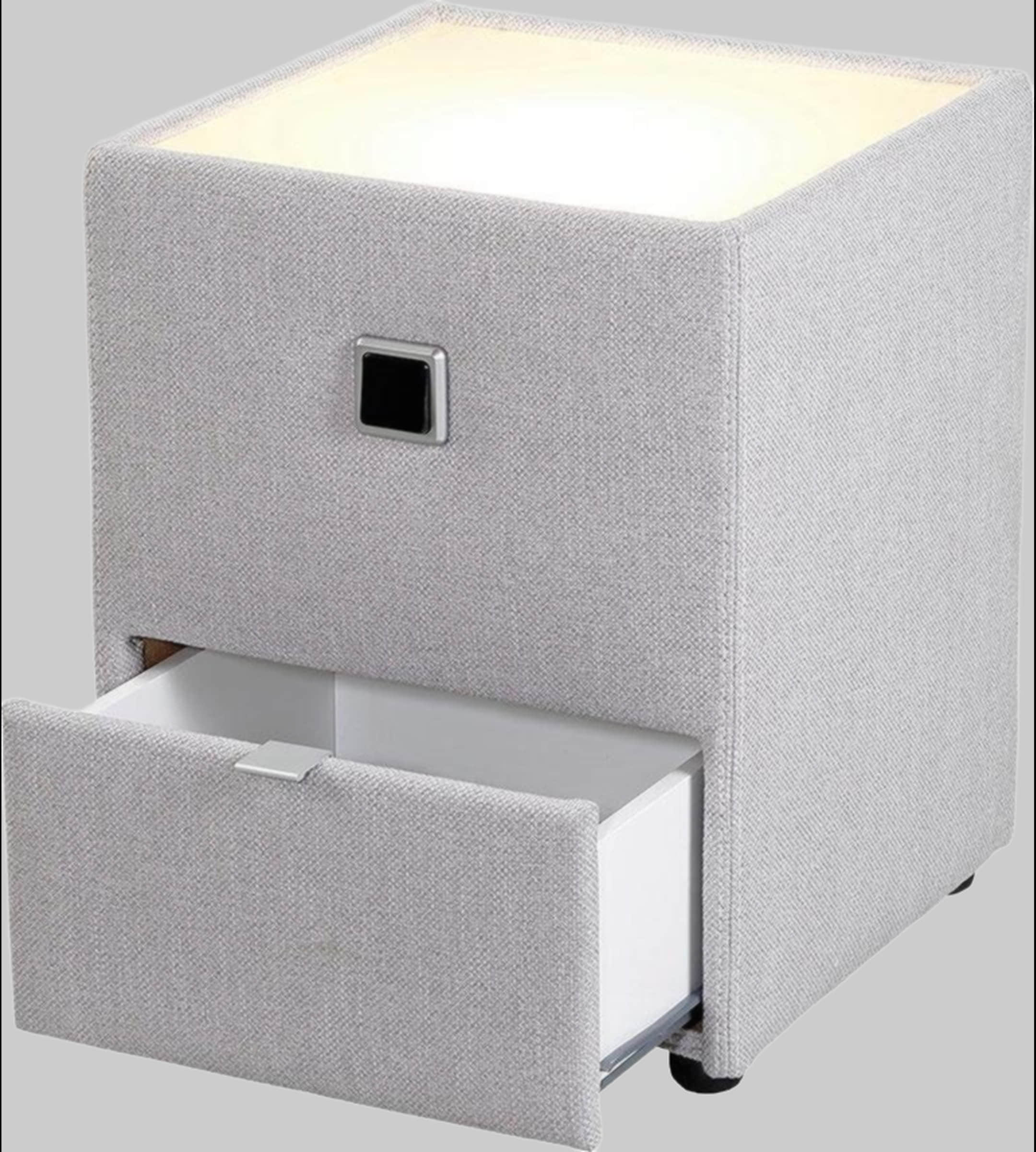 Jockenhöfer Gruppe Nachtkonsole »Lancy« mit LED-Beleuchtung - Moderner Nachttisch mit Schublade & dimmbarem Licht hellgrau 4 Kommoden & Sideboards Jockenhu00F6fer Gruppe